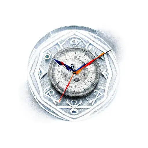 Kronos Titan in human form with a clock tattoo design idea