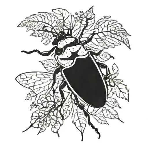 insects hidden among the foliage tattoo design idea