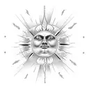 half sleeve philosophy artistic sun masculine tattoo design idea