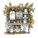 rotten and overgrown kitchen  tattoo design idea
