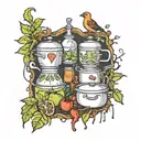 rotten and overgrown kitchen  tattoo design idea