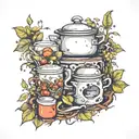 rotten and overgrown kitchen  tattoo design idea