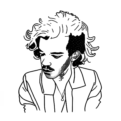 Matty Healy with a wine bottle tattoo design idea