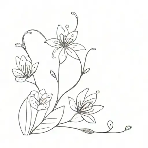 A unique design combining microscopic bacteria and blooming flowers in a minimalist style tattoo design idea