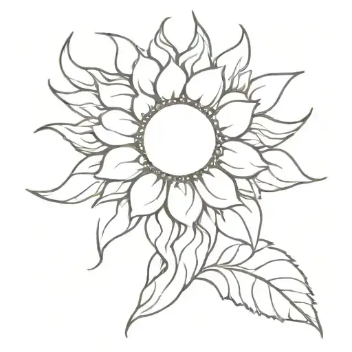 Microscopic bacteria forming a beautiful sunflower shape tattoo design idea