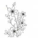 A unique design combining microscopic bacteria and blooming flowers in a minimalist style tattoo design idea