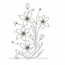 A unique design combining microscopic bacteria and blooming flowers in a minimalist style tattoo design idea