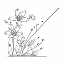 A unique design combining microscopic bacteria and blooming flowers in a minimalist style tattoo design idea