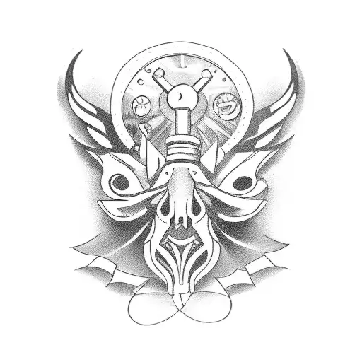 Vintage Bike with Revolver tattoo design idea