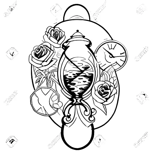 repaired hourglass tattoo design idea