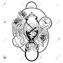 repaired hourglass tattoo design idea