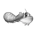 a feather arrow spared in flying birds tattoo design idea