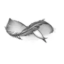 a feather arrow spared in flying birds tattoo design idea