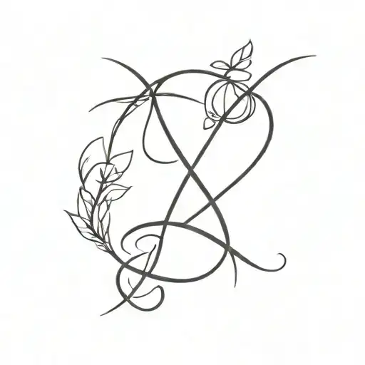 kids initials intertwined tattoo design idea