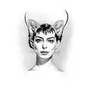 Anne Hathaway as Cat woman from Batman  tattoo design idea