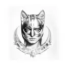 Anne Hathaway as Cat woman from Batman  tattoo design idea