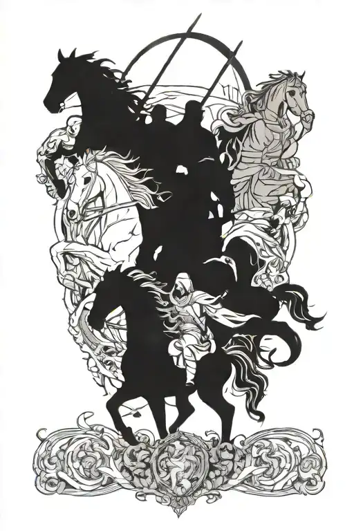 the 4 horsemen apocalypse  tattoo design idea