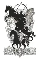 the 4 horsemen apocalypse  tattoo design idea