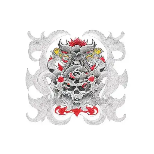  patch work tattoo design idea