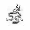 snakes with dagger tattoo design idea