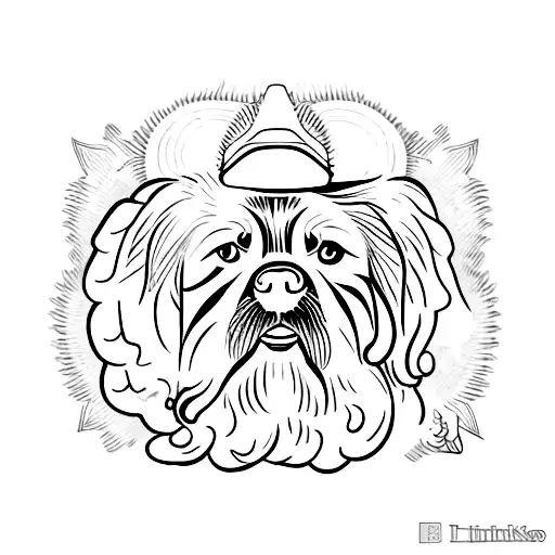 a man from behind and on one shoulder a Jiu Tzu and on the other a Bernese Mountain Dog tattoo design idea