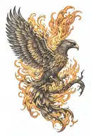 phoenix rising from flames tattoo design idea