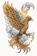 phoenix rising from flames tattoo design idea