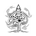 palm tree with hebrew word "NOAH" tattoo design idea