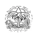 palm tree with hebrew word "NOAH" tattoo design idea