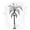 palm tree with hebrew word "NOAH" tattoo design idea