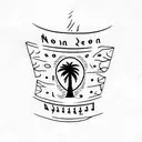palm tree with hebrew word "NOAH" tattoo design idea