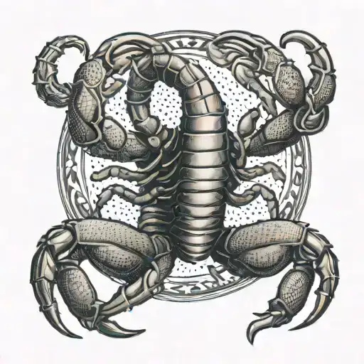 An intricate design of a scorpion in a taekwondo fighting stance, showcasing the client's passion for martial arts and their zodiac sign tattoo design idea