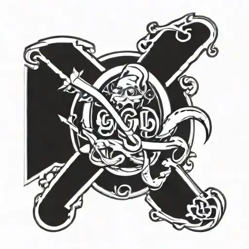 I trust in god symbol tattoo design idea