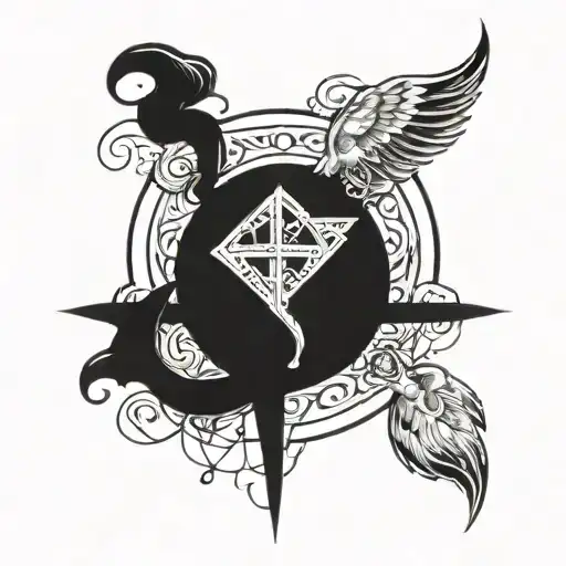 I trust in god symbol tattoo design idea