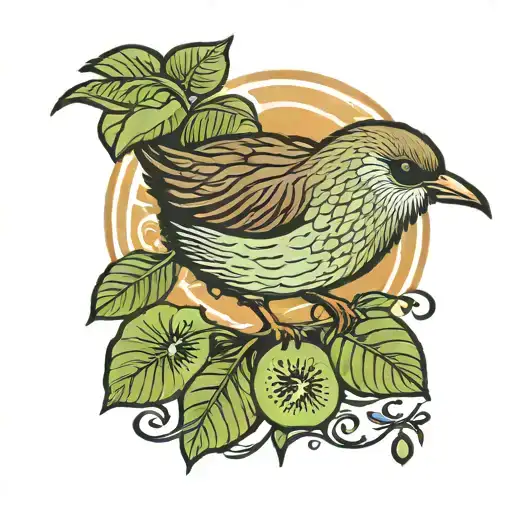 Kiwi bird tattoo design idea
