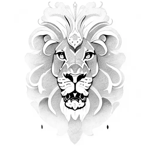 rampant lion iris flowers tattoo design idea