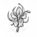 iris botanic drow tattoo design idea