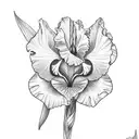 iris botanic drow tattoo design idea