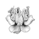 iris botanic with bud drow tattoo design idea