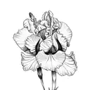 iris botanic with bud drow tattoo design idea