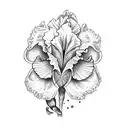 iris botanic with bud drow tattoo design idea