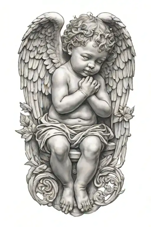cherub angel tattoo design idea
