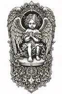 cherub angel tattoo design idea