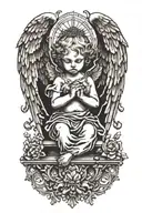 cherub angel tattoo design idea