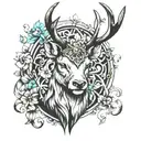 stag head tattoo design idea