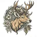 stag head tattoo design idea