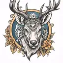 stag head tattoo design idea