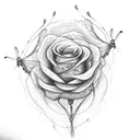 butterflys  barbed wire roses tattoo design idea