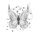 butterflys barbed wire  tattoo design idea