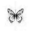 butterflys barbed wire  tattoo design idea